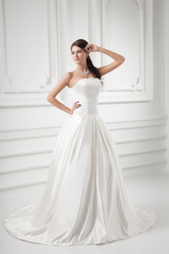 Elegant Sleeveless Strapless Ball Gown Satin Wedding Dresses 2031173 Elegant Sleeveless Strapless Ball Gown Satin Wedding Dresses 2031173