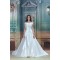 Fantastic A-Line Satin Off-the-Shoulder Sleeveless Beaded Wedding Dresses 2031178