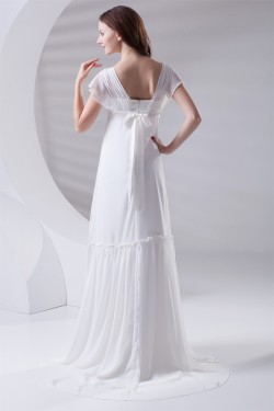 Fantastic Flared Sleeves Strapless A-Line Chiffon Wedding Dresses Maternity Wedding Dresses 2031179