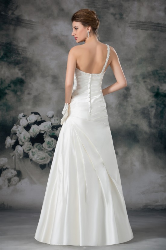 Fantastic One-Shoulder Satin Sleeveless A-Line Wedding Dresses 2031180 Fantastic One-Shoulder Satin Sleeveless A-Line Wedding Dresses 2031180