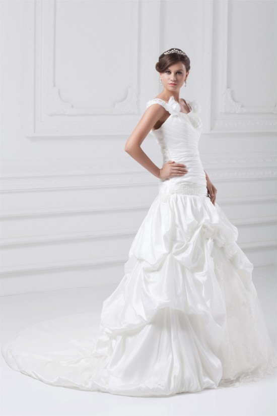 Fantastic Straps Sleeveless A-Line Taffeta Wedding Dresses 2031184 Fantastic Straps Sleeveless A-Line Taffeta Wedding Dresses 2031184