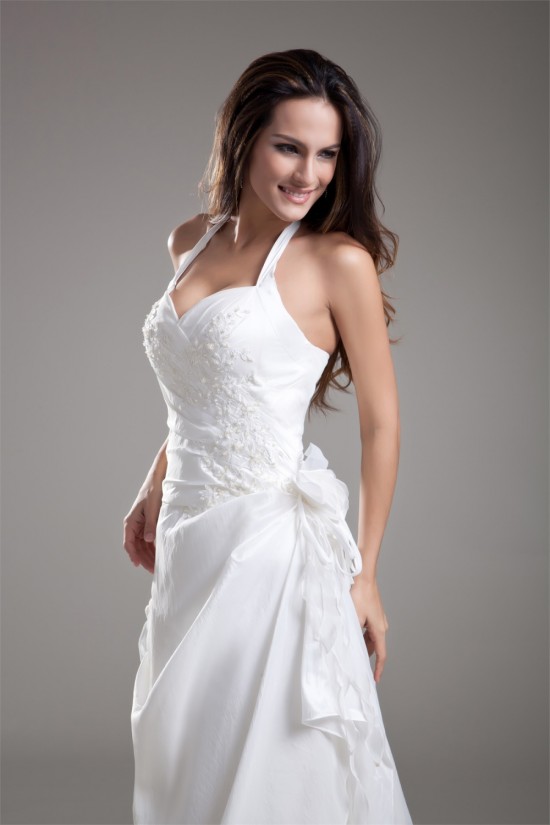 Fantastic Taffeta Sleeveless Sheath/Column Halter Wedding Dresses 2031186 Fantastic Taffeta Sleeveless Sheath/Column Halter Wedding Dresses 2031186