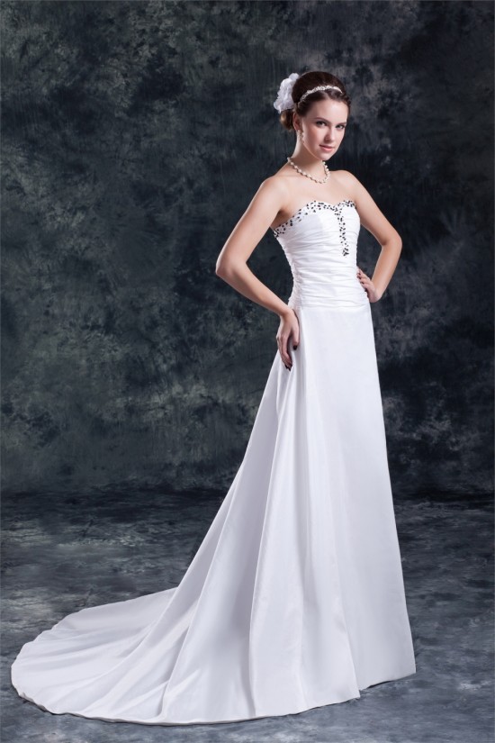 Fantastic Taffeta Sweetheart A-Line Sleeveless Beaded Wedding Dresses 2031187 Fantastic Taffeta Sweetheart A-Line Sleeveless Beaded Wedding Dresses 2031187