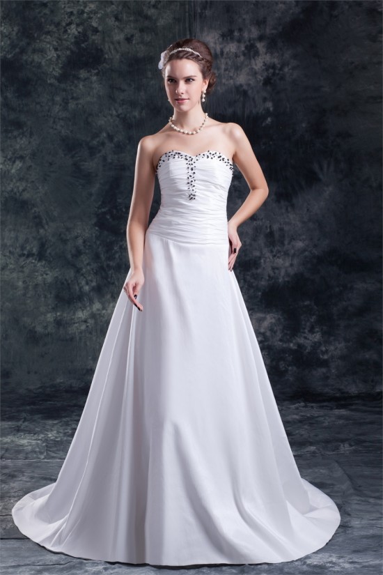 Fantastic Taffeta Sweetheart A-Line Sleeveless Beaded Wedding Dresses 2031187 Fantastic Taffeta Sweetheart A-Line Sleeveless Beaded Wedding Dresses 2031187