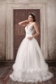 Fantastic V-Neck Princess Satin Fine Netting Wedding Dresses 2031188