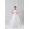 Fantastic V-Neck Satin Lace A-Line Half Elbow Sleeve Wedding Dresses 2031189