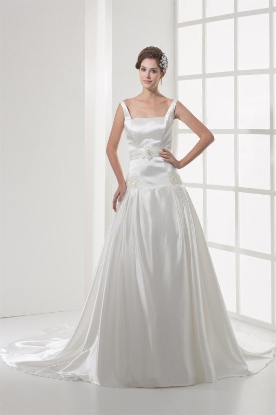 A-Line Square Chapel Train Beaded Wedding Dresses 2030119 A-Line Square Chapel Train Beaded Wedding Dresses 2030119