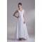 Fantastic V-Neck Sleeveless Chiffon Satin A-Line Wedding Dresses 2031190