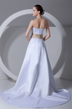 Fashionable Satin Strapless Sleeveless A-Line Wedding Dresses with Color 2031192
