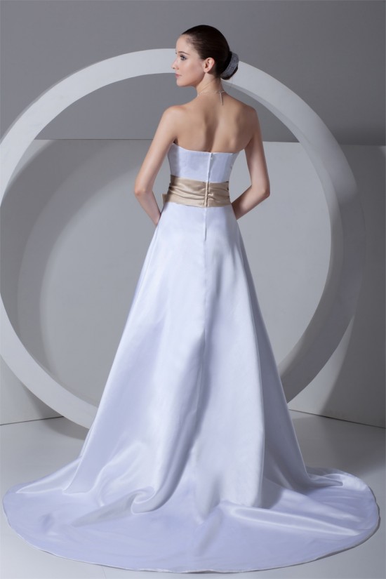 Fashionable Satin Strapless Sleeveless A-Line Wedding Dresses with Color 2031192 Fashionable Satin Strapless Sleeveless A-Line Wedding Dresses with Color 2031192