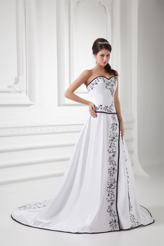 Fashionable Satin Sweetheart Sleeveless A-Line Best Wedding Dresses 2031193 Fashionable Satin Sweetheart Sleeveless A-Line Best Wedding Dresses 2031193