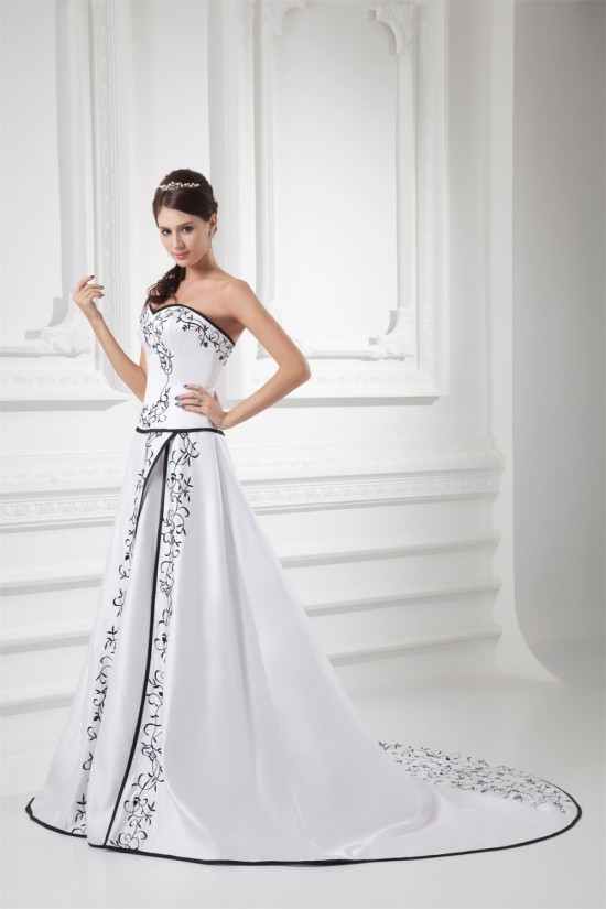 Fashionable Satin Sweetheart Sleeveless A-Line Best Wedding Dresses 2031193 Fashionable Satin Sweetheart Sleeveless A-Line Best Wedding Dresses 2031193