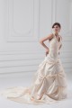 Fashionable Sleeveless Ball Gown Satin Halter Wedding Dresses with Color 2031194