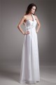 Chiffon Satin One-Shoulder A-Line Sleeveless Floor-Length Wedding Dresses 2031202