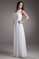 Chiffon Satin One-Shoulder A-Line Sleeveless Floor-Length Wedding Dresses 2031202