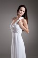 Chiffon Satin One-Shoulder A-Line Sleeveless Floor-Length Wedding Dresses 2031202