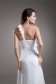 Chiffon Satin One-Shoulder A-Line Sleeveless Floor-Length Wedding Dresses 2031202