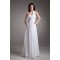 Chiffon Satin One-Shoulder A-Line Sleeveless Floor-Length Wedding Dresses 2031202