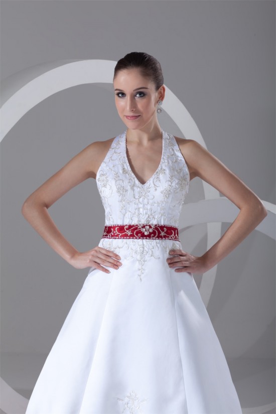 Halter Sleeveless A-Line Satin Best Wedding Dresses 2031203 Halter Sleeveless A-Line Satin Best Wedding Dresses 2031203
