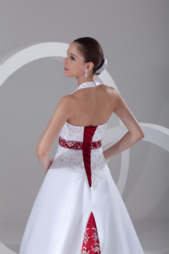 Halter Sleeveless A-Line Satin Best Wedding Dresses 2031203 Halter Sleeveless A-Line Satin Best Wedding Dresses 2031203