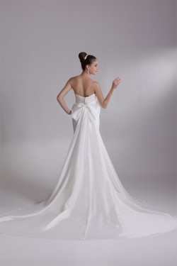 Trumpet/Mermaid Satin Lace Taffeta Sweetheart Sleeveless Wedding Dresses 2031205