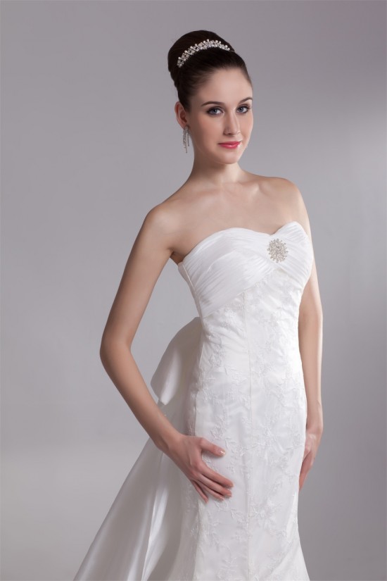 Trumpet/Mermaid Satin Lace Taffeta Sweetheart Sleeveless Wedding Dresses 2031205 Trumpet/Mermaid Satin Lace Taffeta Sweetheart Sleeveless Wedding Dresses 2031205