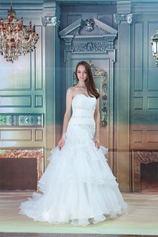 Satin Organza Short Sleeve Mermaid/Trumpet Wedding Dresses 2031206 Satin Organza Short Sleeve Mermaid/Trumpet Wedding Dresses 2031206