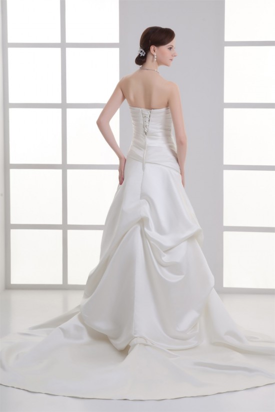 A-Line Strapless Satin Wedding Dresses 2031208 A-Line Strapless Satin Wedding Dresses 2031208