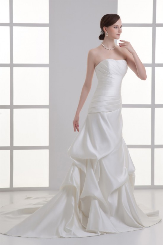 A-Line Strapless Satin Wedding Dresses 2031208 A-Line Strapless Satin Wedding Dresses 2031208