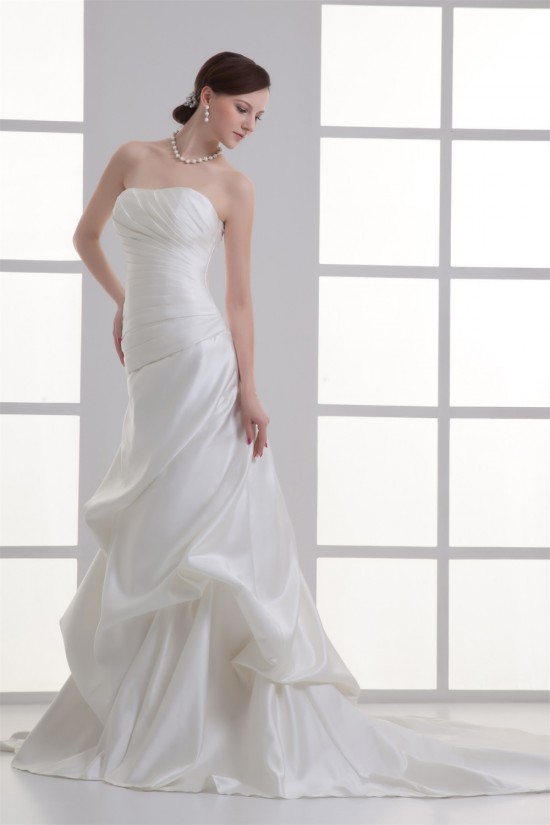 A-Line Strapless Satin Wedding Dresses 2031208 A-Line Strapless Satin Wedding Dresses 2031208