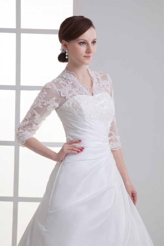 Great Ball Gown 3/4 Length Sleeve Taffeta Lace V-Neck Wedding Dresses 2031212 Great Ball Gown 3/4 Length Sleeve Taffeta Lace V-Neck Wedding Dresses 2031212