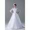 Great Long Sleeve High-Neck Satin Lace A-Line Wedding Dresses 2031214