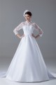 Great Long Sleeve High-Neck Satin Lace A-Line Wedding Dresses 2031214 Great Long Sleeve High-Neck Satin Lace A-Line Wedding Dresses 2031214