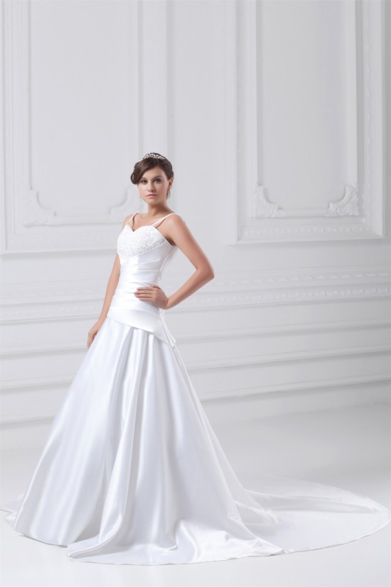Great Sleeveless A-Line Satin Spaghetti Straps Lace Wedding Dresses 2031216 Great Sleeveless A-Line Satin Spaghetti Straps Lace Wedding Dresses 2031216