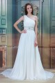 Great Sleeveless Chiffon Satin One-Shoulder A-Line Beaded Wedding Dresses 2031217 Great Sleeveless Chiffon Satin One-Shoulder A-Line Beaded Wedding Dresses 2031217