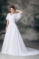 Half Elbow Sleeve A-Line V-Neck Chiffon Satin Beaded Wedding Dresses 2031218 Half Elbow Sleeve A-Line V-Neck Chiffon Satin Beaded Wedding Dresses 2031218