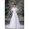 Half Elbow Sleeve A-Line V-Neck Chiffon Satin Beaded Wedding Dresses 2031218