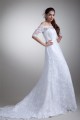 Half Elbow Sleeve Satin Lace A-Line Off-the-Shoulder Embellished Wedding Dresses 2031219 Half Elbow Sleeve Satin Lace A-Line Off-the-Shoulder Embellished Wedding Dresses 2031219