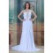 Halter Sleeveless Chiffon Satin Sheath/Column Beaded Wedding Dresses 2031221