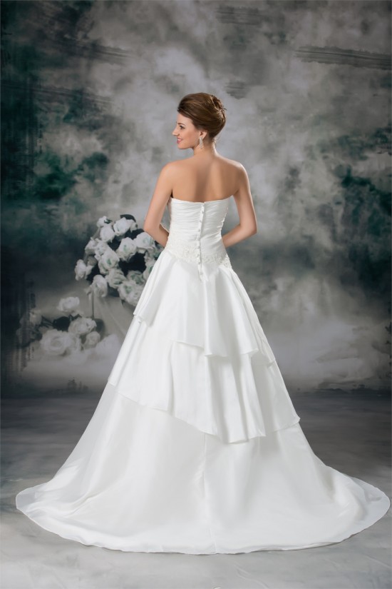 Hot Sale Sleeveless A-Line Strapless Satin New Arrival Wedding Dresses 2031222 Hot Sale Sleeveless A-Line Strapless Satin New Arrival Wedding Dresses 2031222