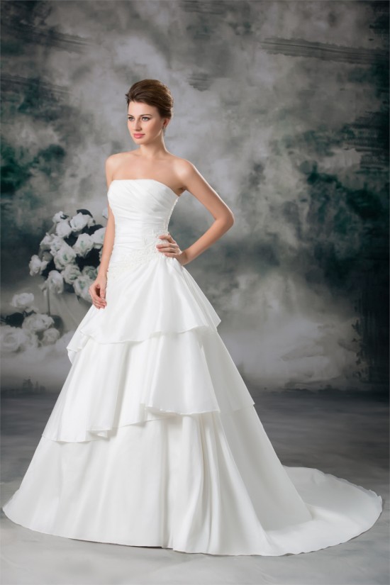 Hot Sale Sleeveless A-Line Strapless Satin New Arrival Wedding Dresses 2031222 Hot Sale Sleeveless A-Line Strapless Satin New Arrival Wedding Dresses 2031222