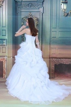 Hot Sale Strapless A-Line Satin Sleeveless New Arrival Wedding Dresses 2031223