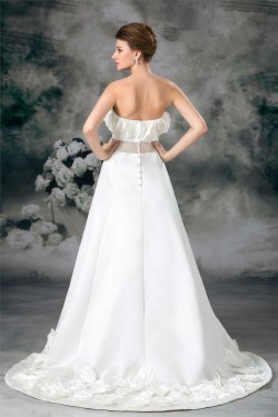 Hot Sale Strapless Satin Sleeveless A-Line New Arrival Wedding Dresses 2031224