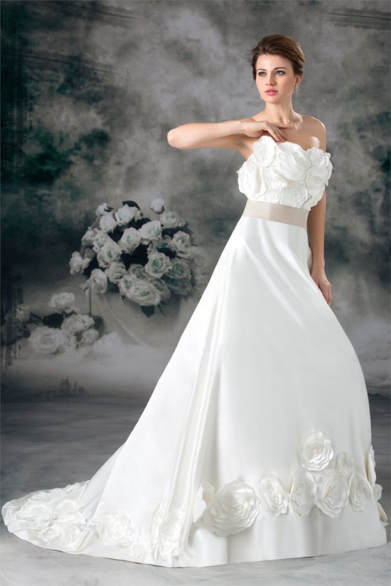 Hot Sale Strapless Satin Sleeveless A-Line New Arrival Wedding Dresses 2031224 Hot Sale Strapless Satin Sleeveless A-Line New Arrival Wedding Dresses 2031224