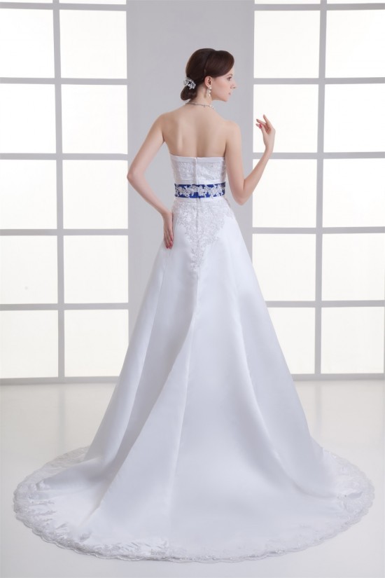 Hot Sale Strapless Sleeveless Satin A-Line Wedding Dresses with Color 2031225 Hot Sale Strapless Sleeveless Satin A-Line Wedding Dresses with Color 2031225