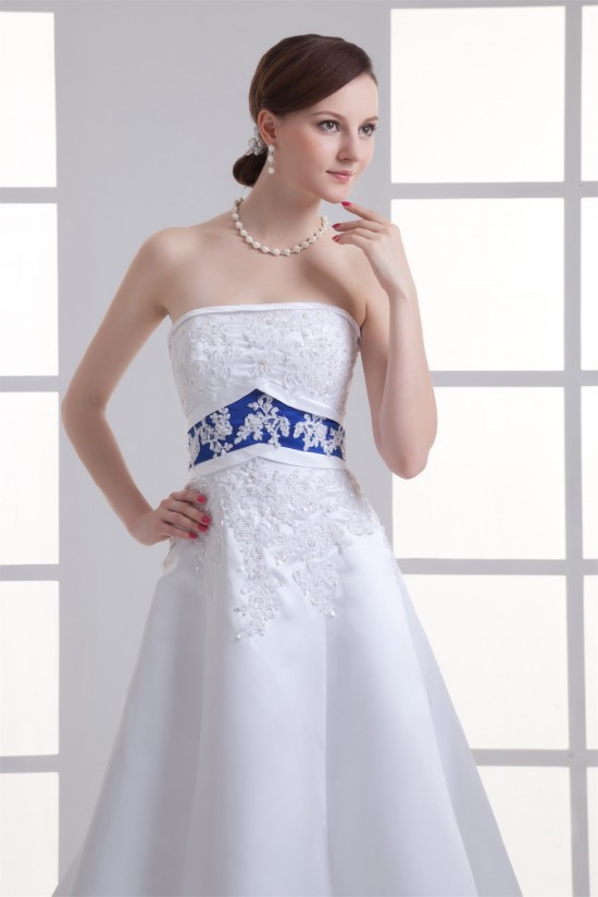 Hot Sale Strapless Sleeveless Satin A-Line Wedding Dresses with Color 2031225 Hot Sale Strapless Sleeveless Satin A-Line Wedding Dresses with Color 2031225