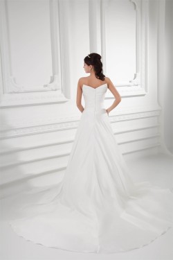 Latest Design Bowl Taffeta A-Line New Arrival Wedding Dresses 2031227