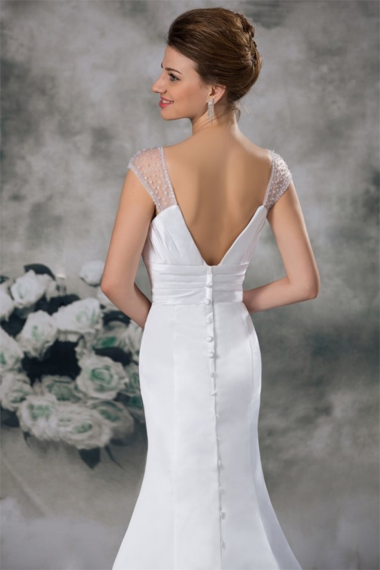 Latest Design Cowl Mermaid/Trumpet Satin Beaded Wedding Dresses 2031229 Latest Design Cowl Mermaid/Trumpet Satin Beaded Wedding Dresses 2031229