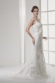 Elegant Scoop Mermaid/Trumpet Satin Lace Sleeveless Wedding Dresses 2030123