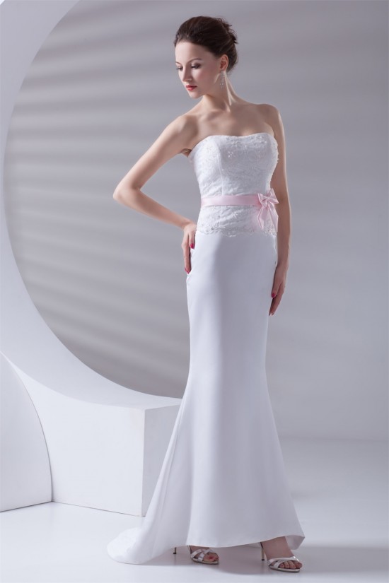 Mermaid/Trumpet Satin Sleeveless Soft Sweetheart Lace Wedding Dresses 2031232 Mermaid/Trumpet Satin Sleeveless Soft Sweetheart Lace Wedding Dresses 2031232